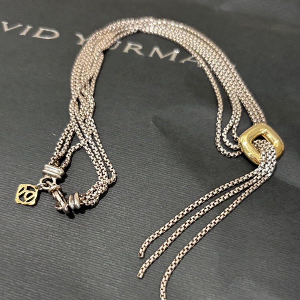 David Yurman authentic 18k Gold and sterling Silver Necklace  16 inches